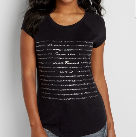 Maurices Tops - Maurices Dress Like You're Famous Glitter Tshirt